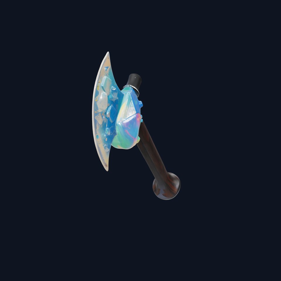 Opalescent Fantasy Axe Model Pack